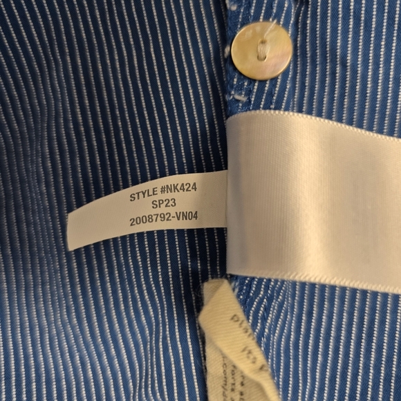 Madewell Button-Front Tiered Midi Dress in Stripe Size 0 Cerulean Blue - Picture 9 of 9